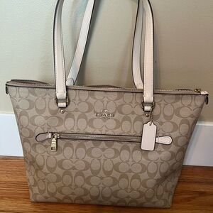 Coach Tan Tote Bag with Signature Style
